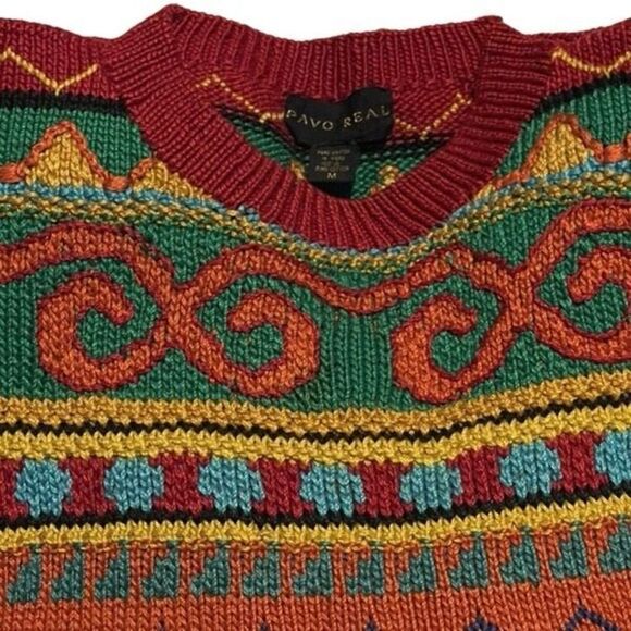 Pavo Real Multicolor Knit Sweater - 100% Cotton - Picture 5 of 5